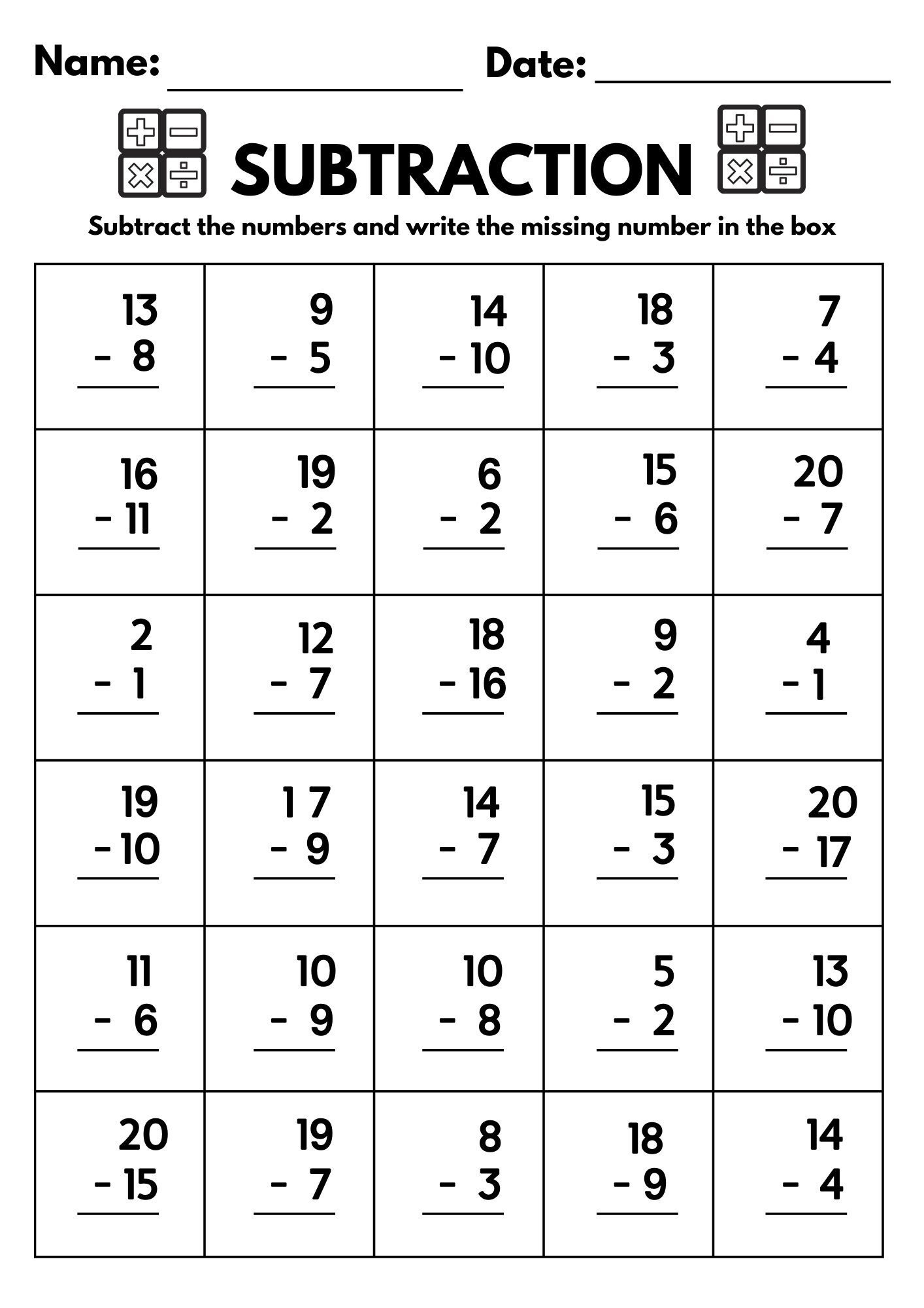Subtraction Worksheets 2nd Grade Free Printable