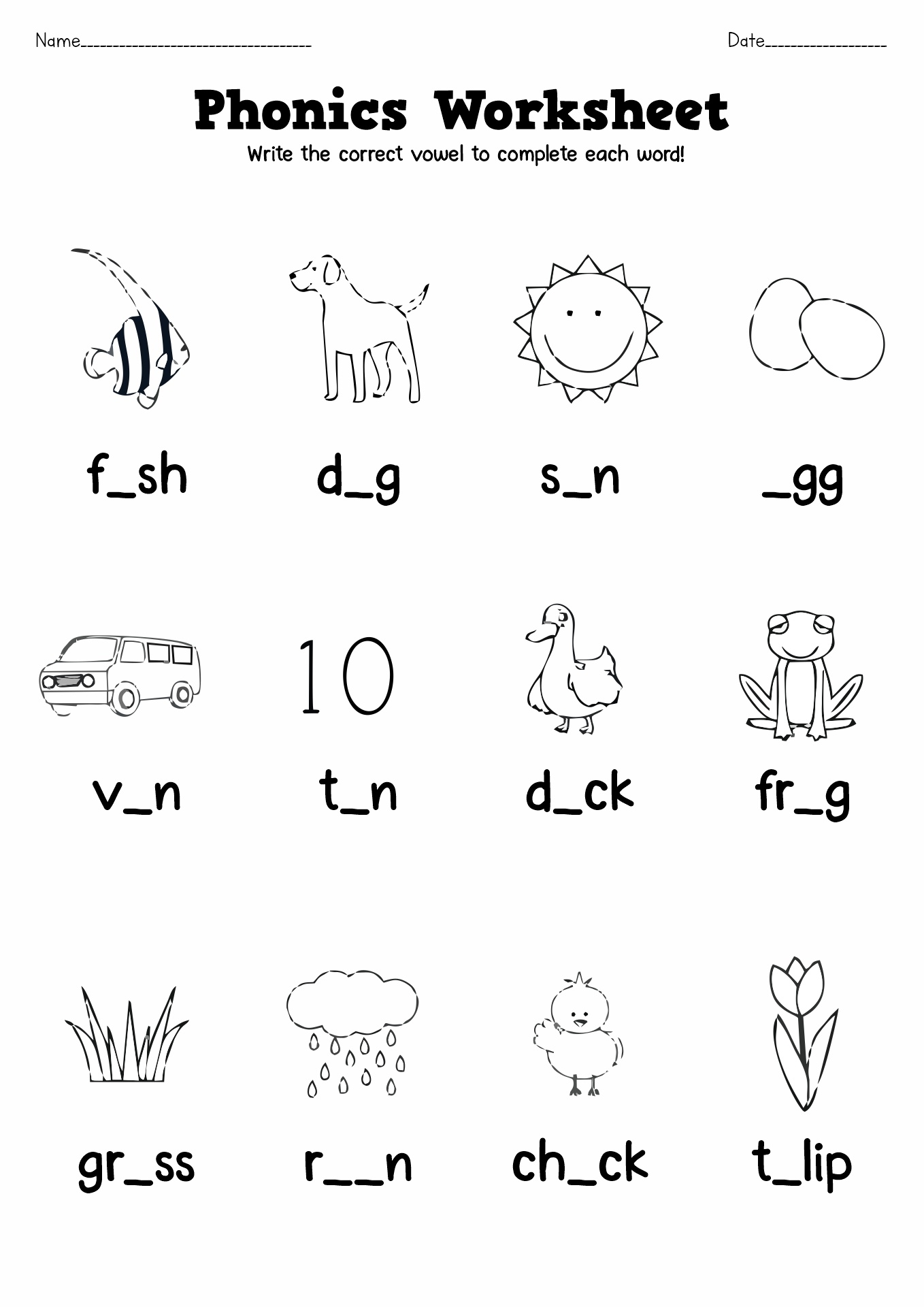 Free Printable 1 Grade Worksheets