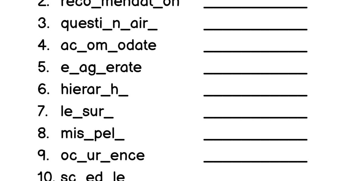 15 7th Grade Spelling Words Worksheets Free PDF At Worksheeto