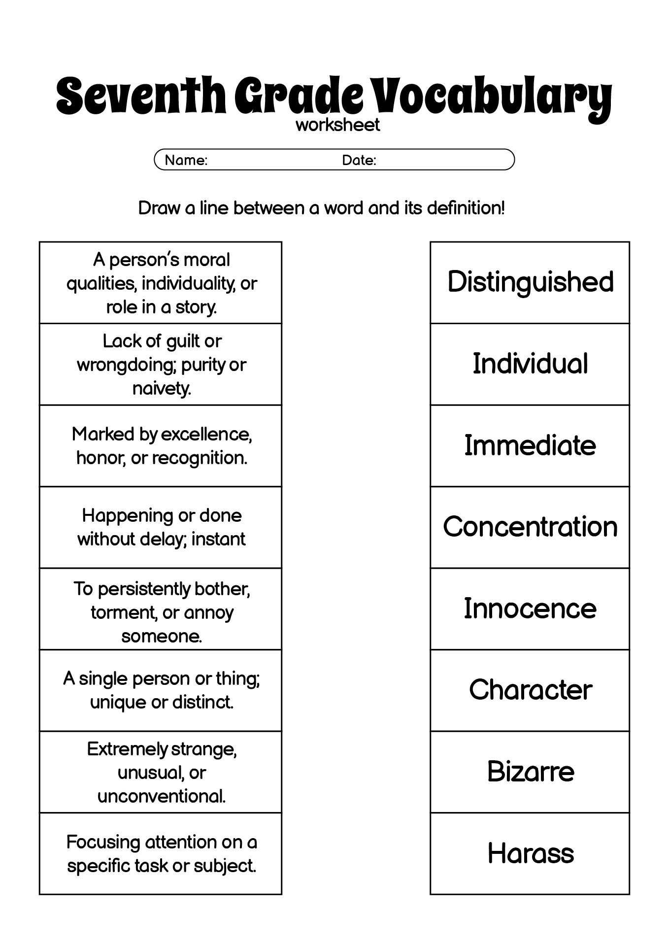 7th Grade Spelling Worksheets Free Printable