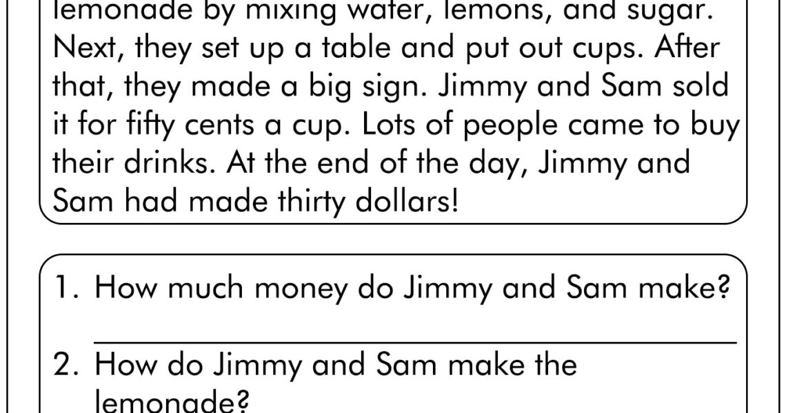 15 First Grade Reading Comprehension Worksheets Free PDF At Worksheeto