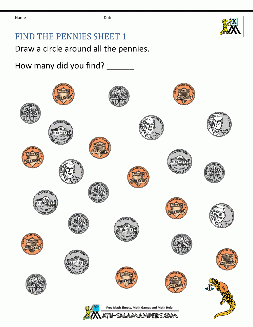Money Worksheets Free 1st Grader Printable