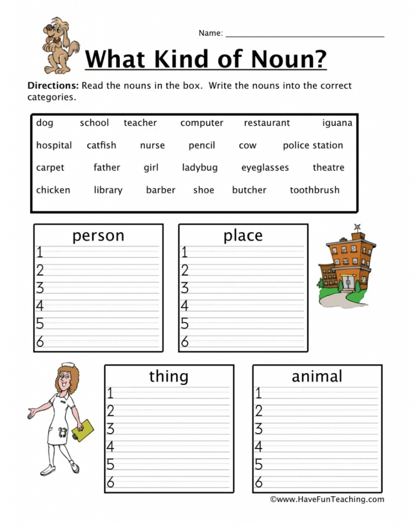 Free Printable Grammar Worksheets First Grade