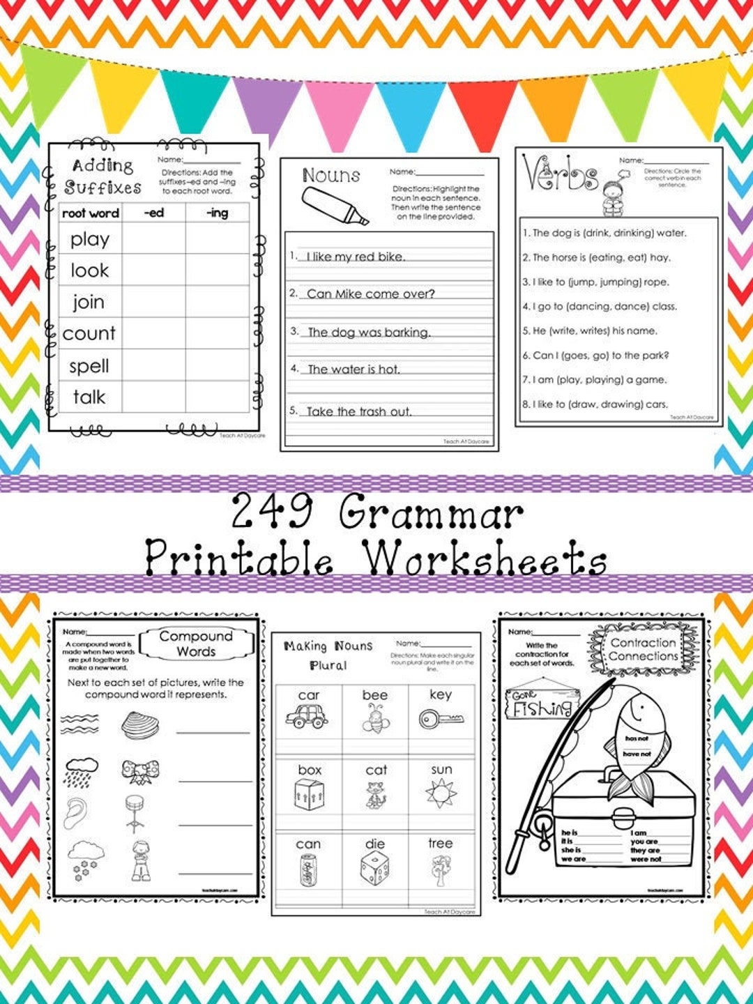249 Grammar Worksheets Download 1st 3rd Grade ELA ZIP File Etsy Australia