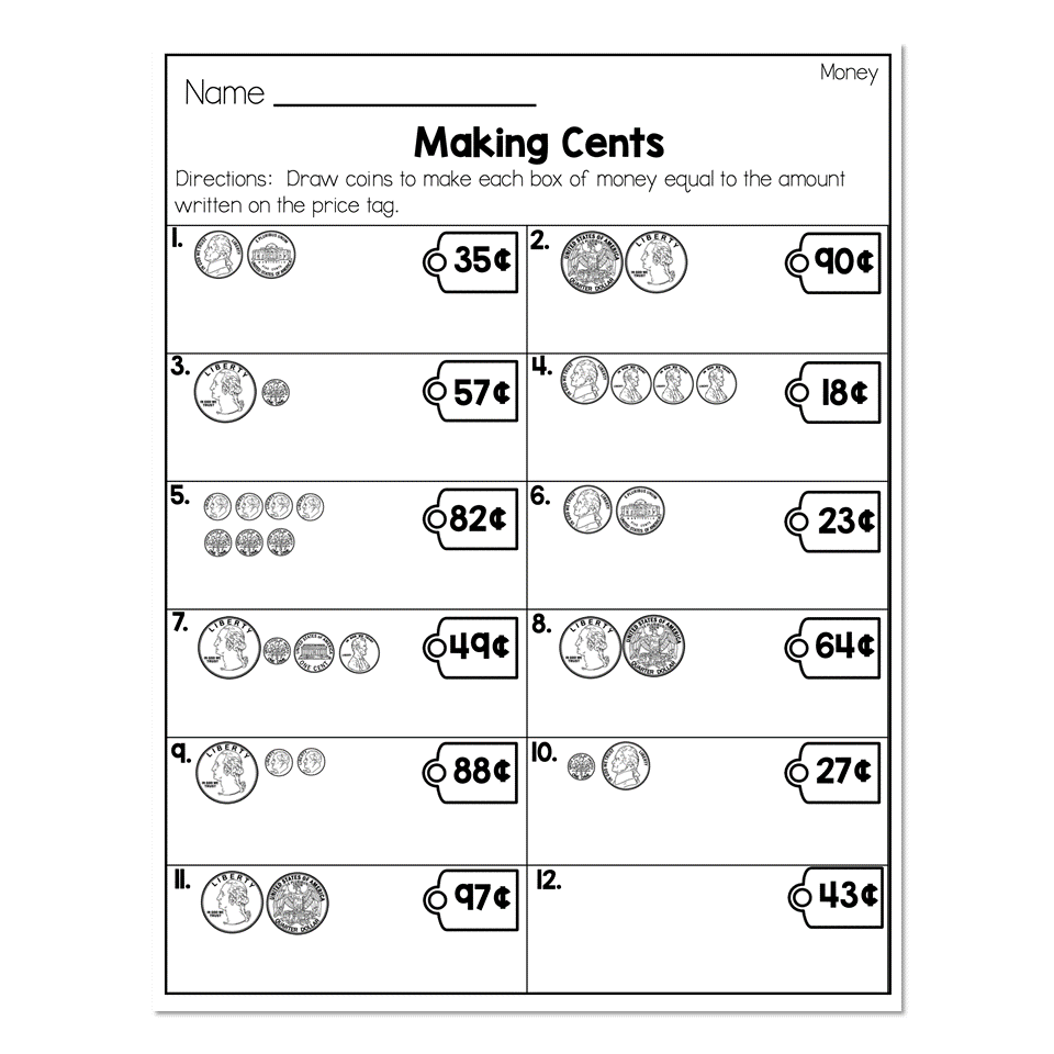 2nd Grade Math Worksheets Money Counting Coins Making Cents Lucky Little Learners 2nd Grade Math Worksheets Money Counting Coins Making Cents Lucky Little Learners
