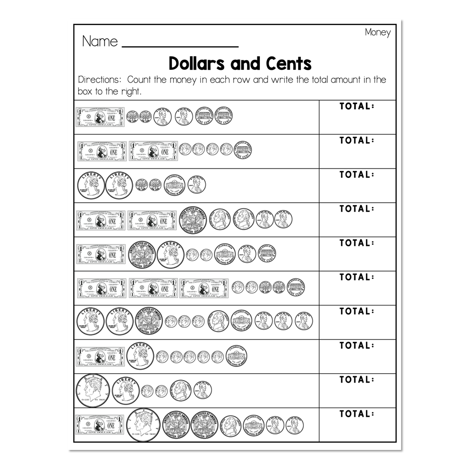 Free Printable Money Worksheets 2nd Grade