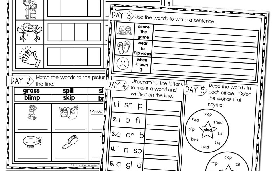 2nd Grade Phonics Worksheets Consonant Blends Lucky Little