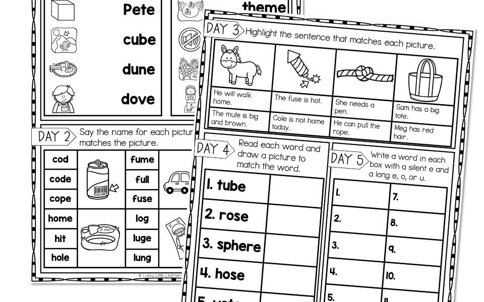 2nd Grade Phonics Worksheets Mixed Long E O And U Lucky Little Learners