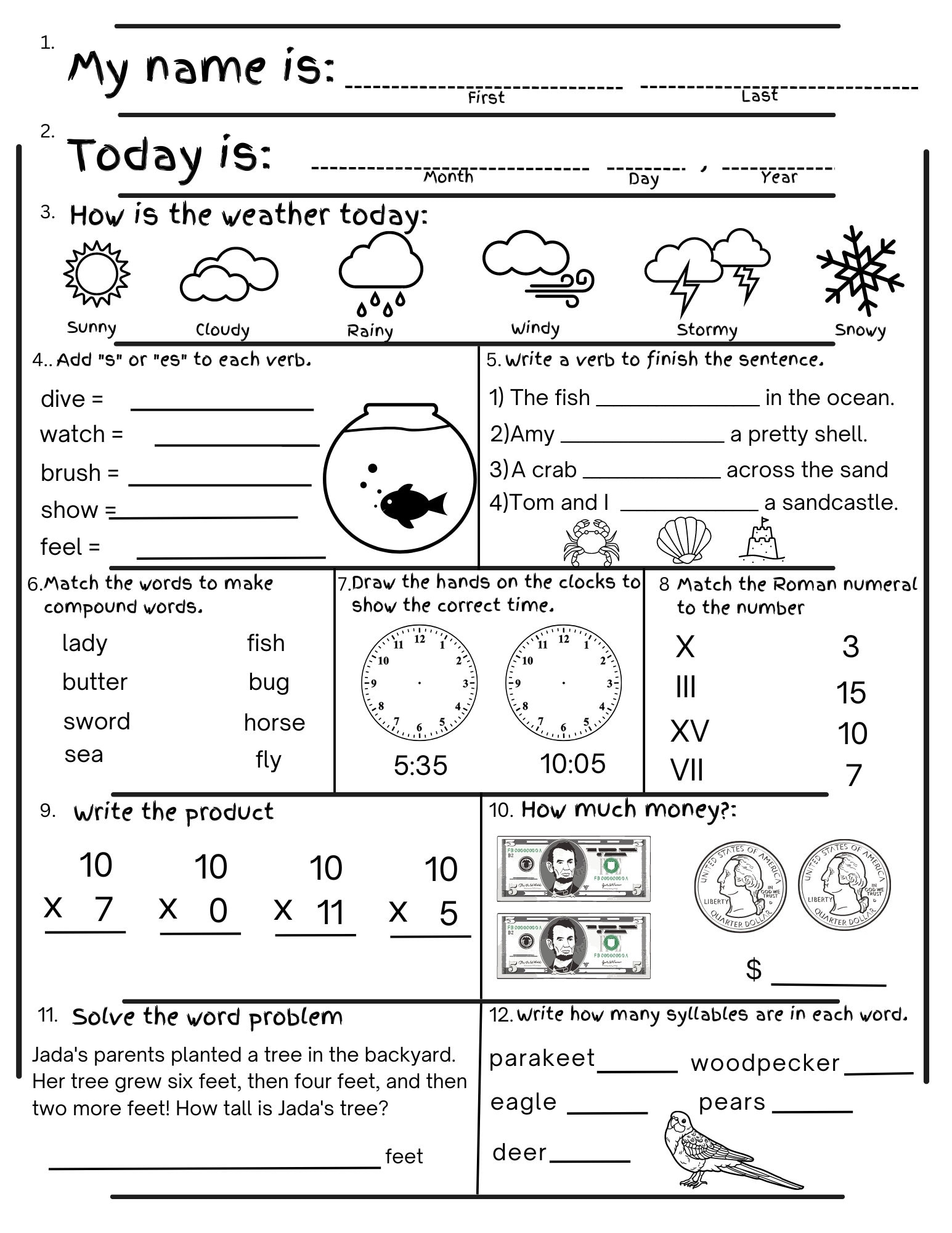 Free Printable Worksheets For 2nd Graders