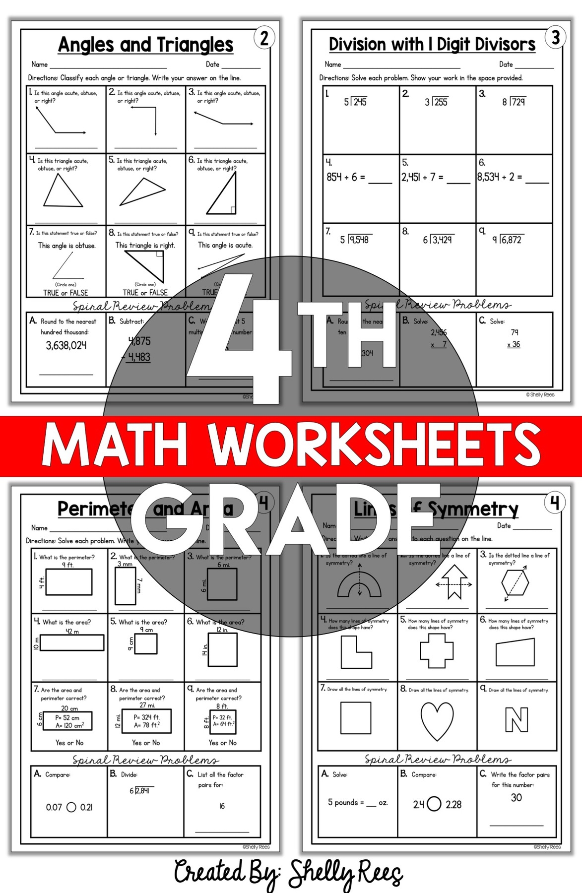 Printable 4th Grade Math Worksheets Free