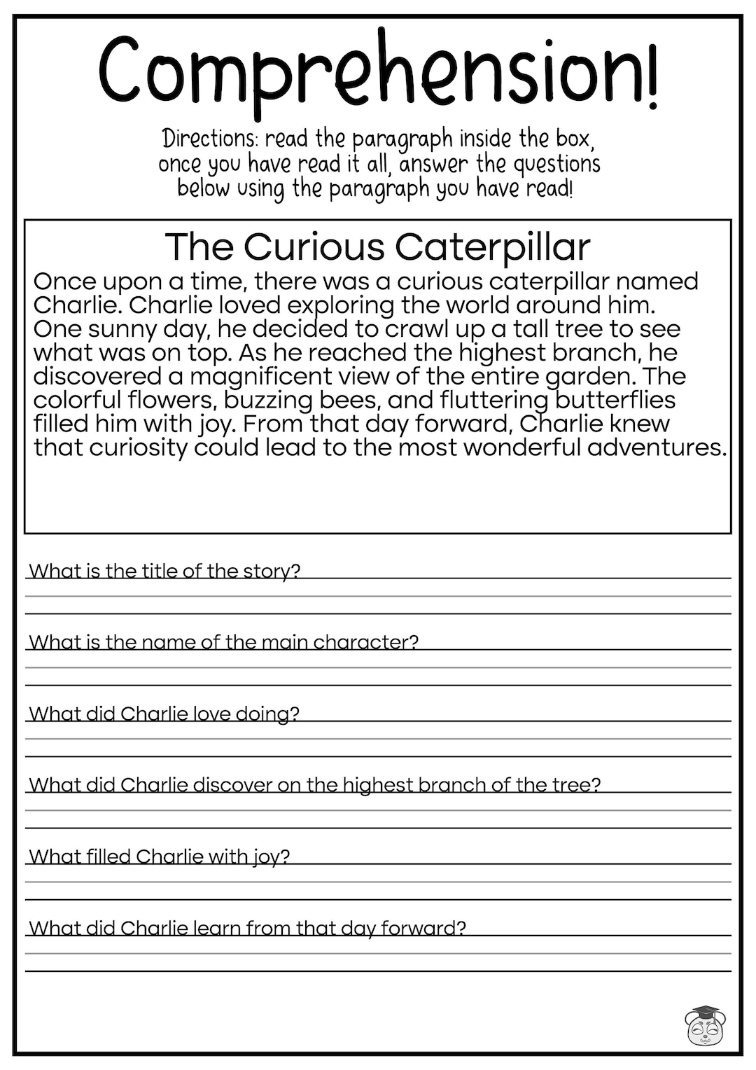 4th Grade Free Printable Reading Worksheets
