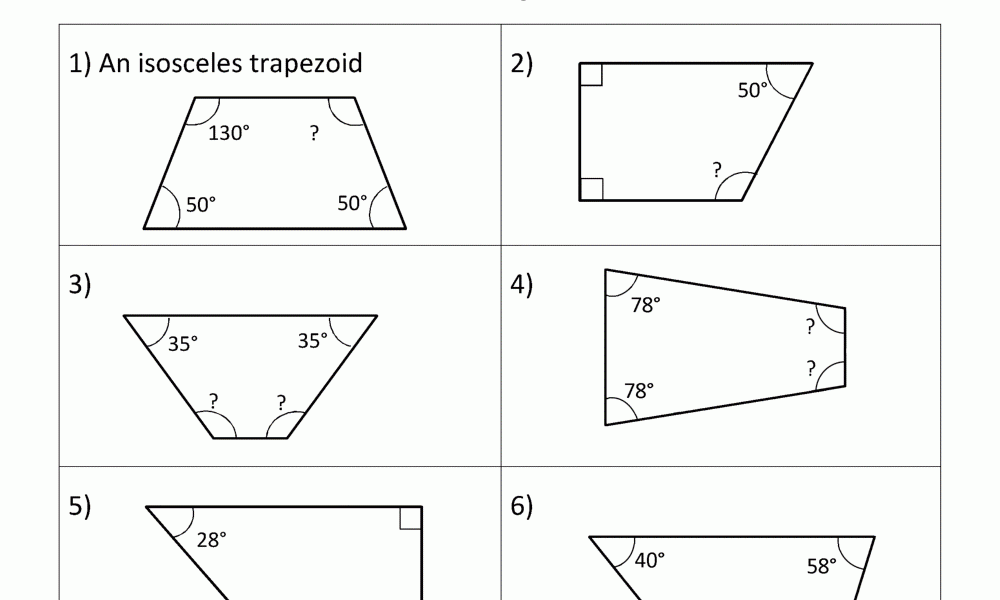 5th Grade Geometry Worksheets Missing Angles