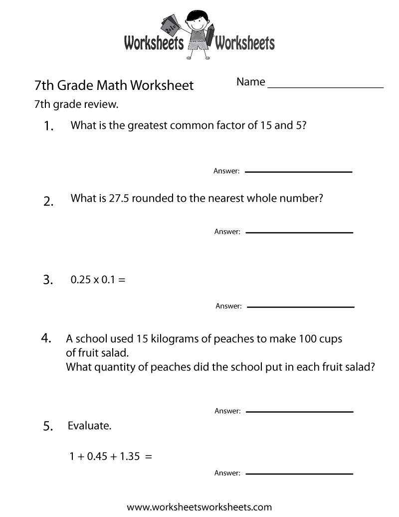 7th Grade Math Review Worksheet Worksheets Worksheets 7th Grade Math Review Worksheet Worksheets Worksheets