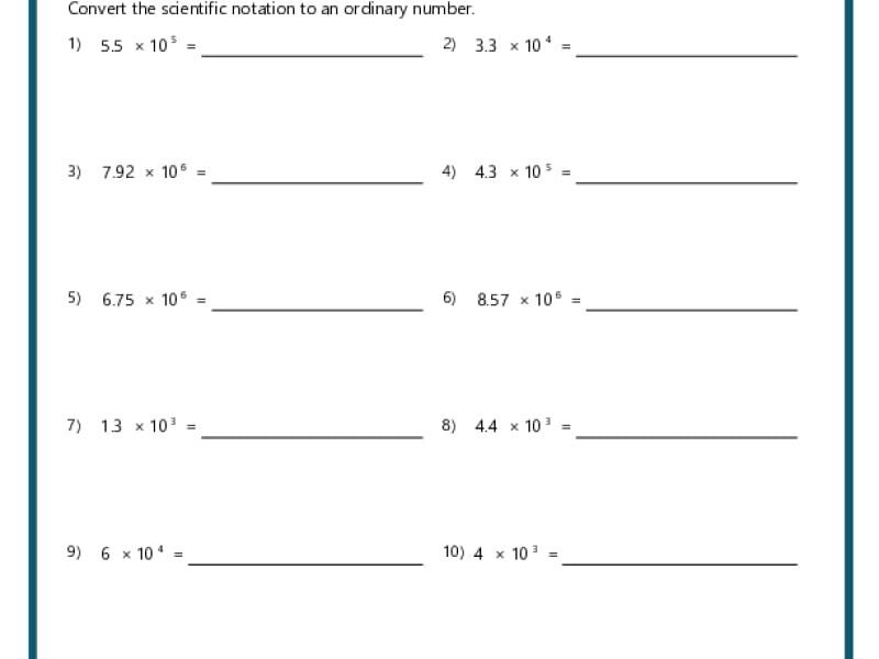 8th Grade Algebra Worksheets