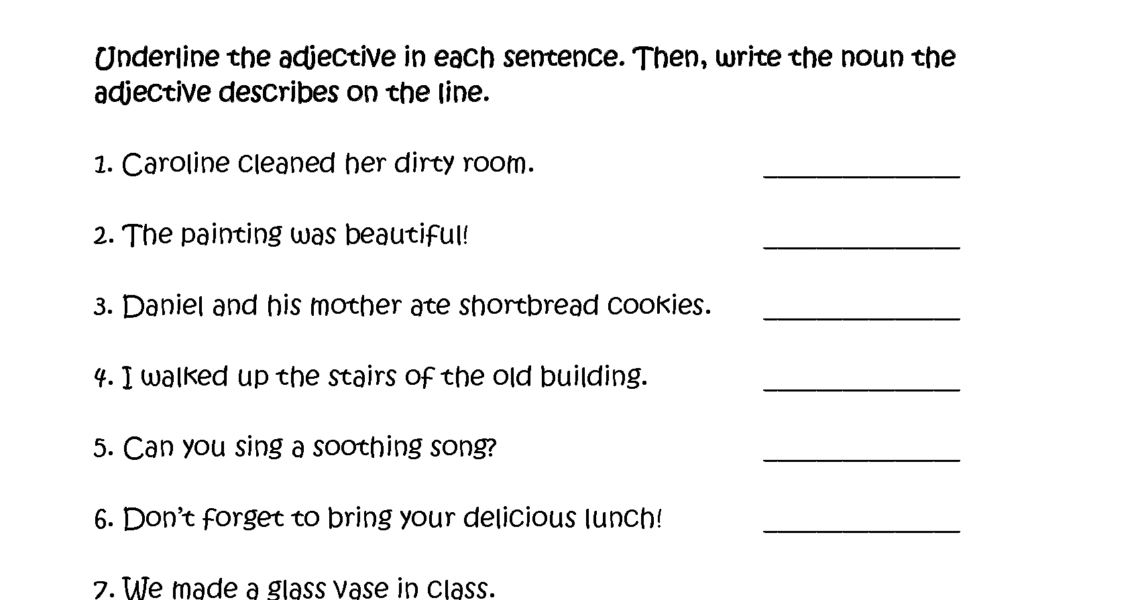 Adjectives Worksheets Regular Adjectives Worksheets