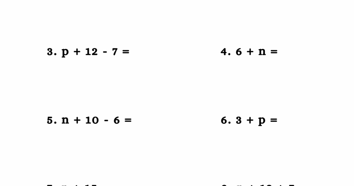 Algebra Worksheets For Grade 5 Kidpid