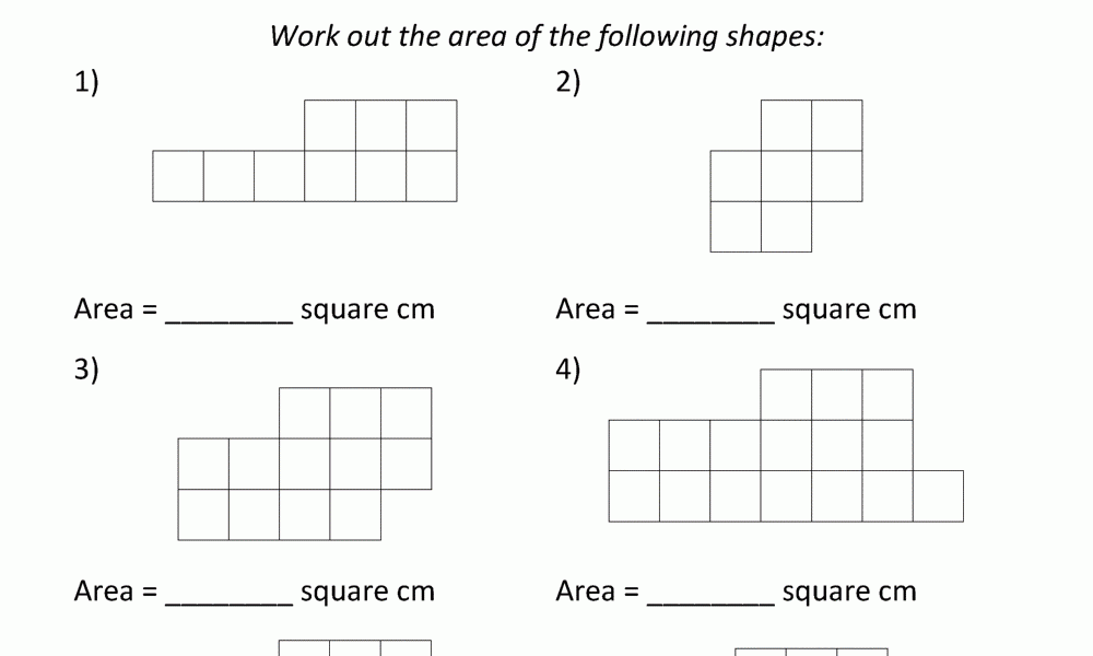 Area Of Rectangle Worksheets