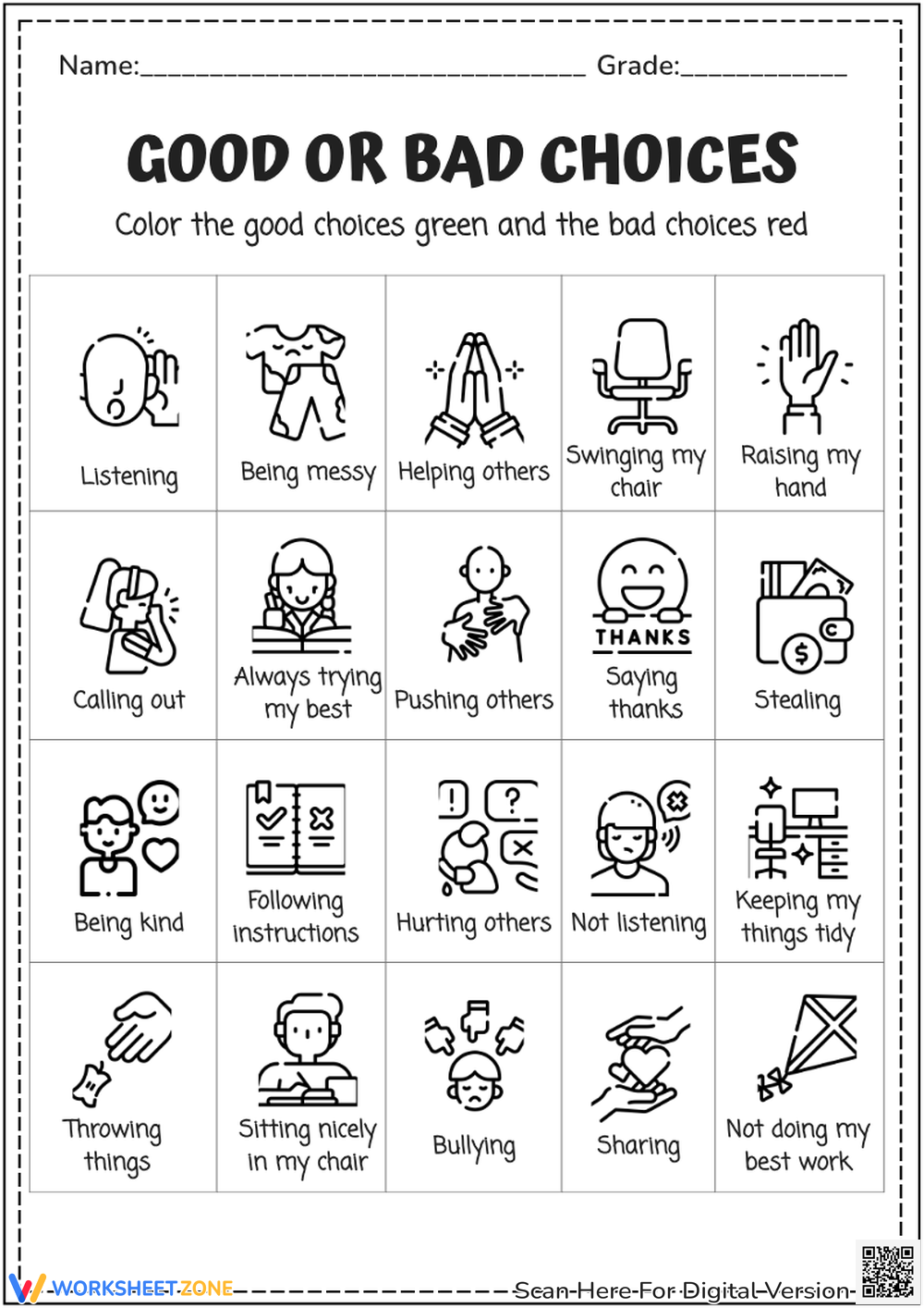 Behavior Activities Worksheets 2025