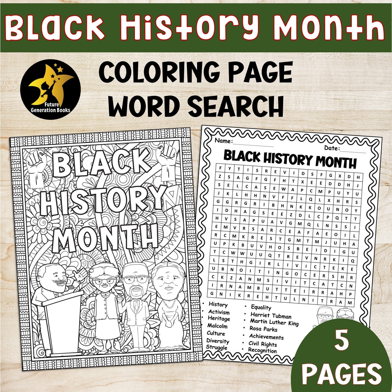 Black History Month Activities 2nd Grade Word Search Coloring Page Worksheets Made By Teachers