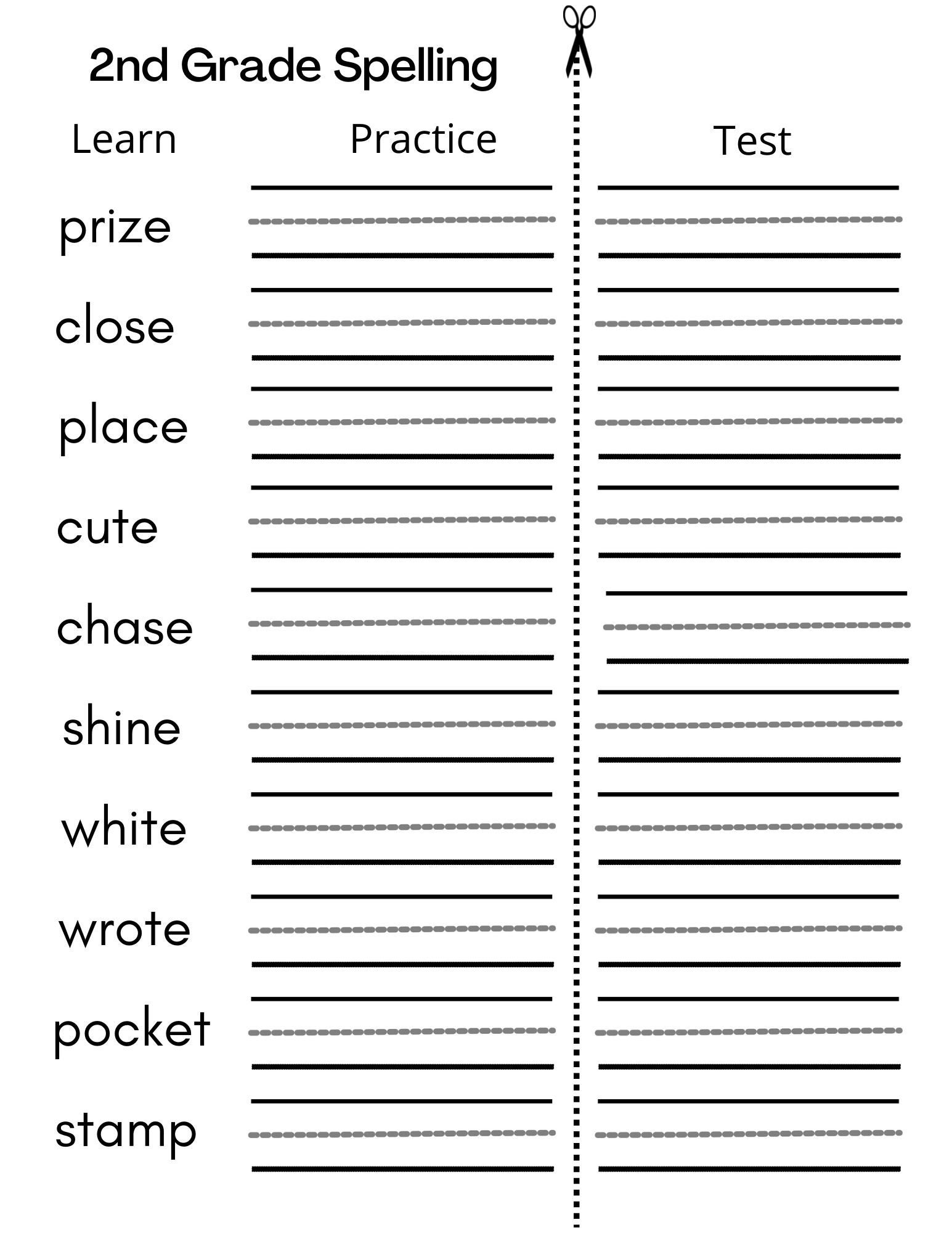 Buy 8 Printable Second Grade Writing Spelling Worksheets Spelling Test Online In India Etsy