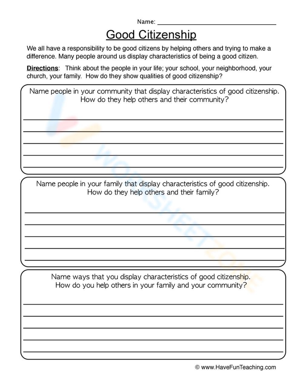 Citizen In The Community Worksheets 2025 Citizen In The Community Worksheets 2025