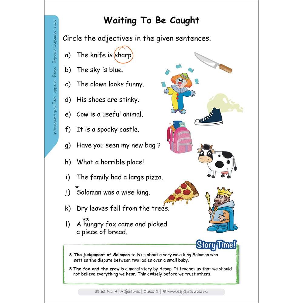 Class 2 English Grammar Adjectives Activity Based Worksheets Worksheets Library