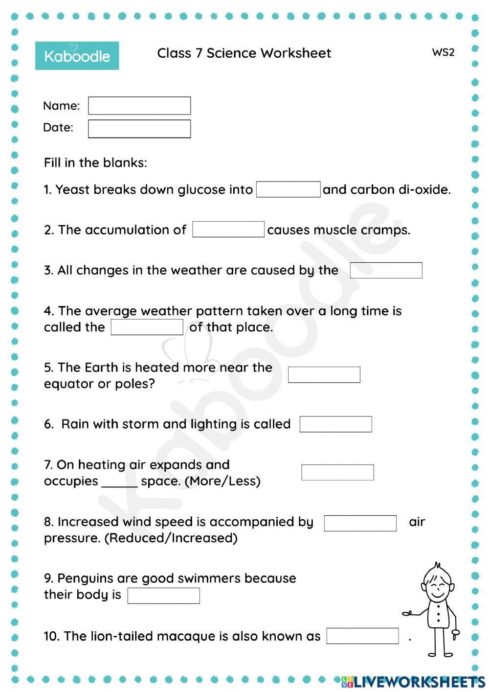 Class 7 Science Worksheet Mix 2 Worksheet Live Worksheets Worksheets Library