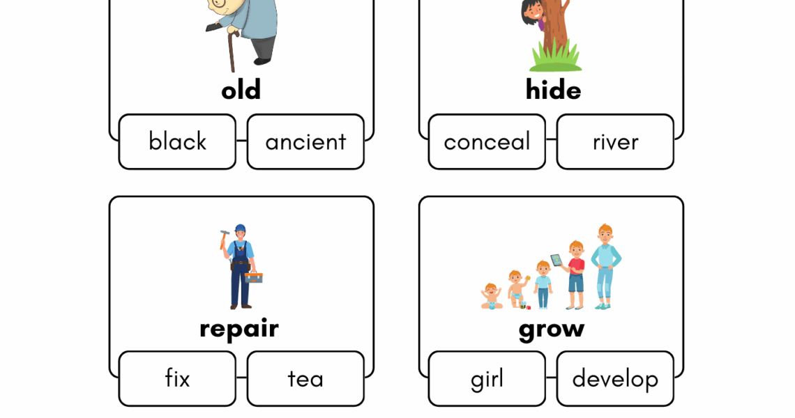 Color The Matching Synonyms Worksheet For Grade 1 Kidpid