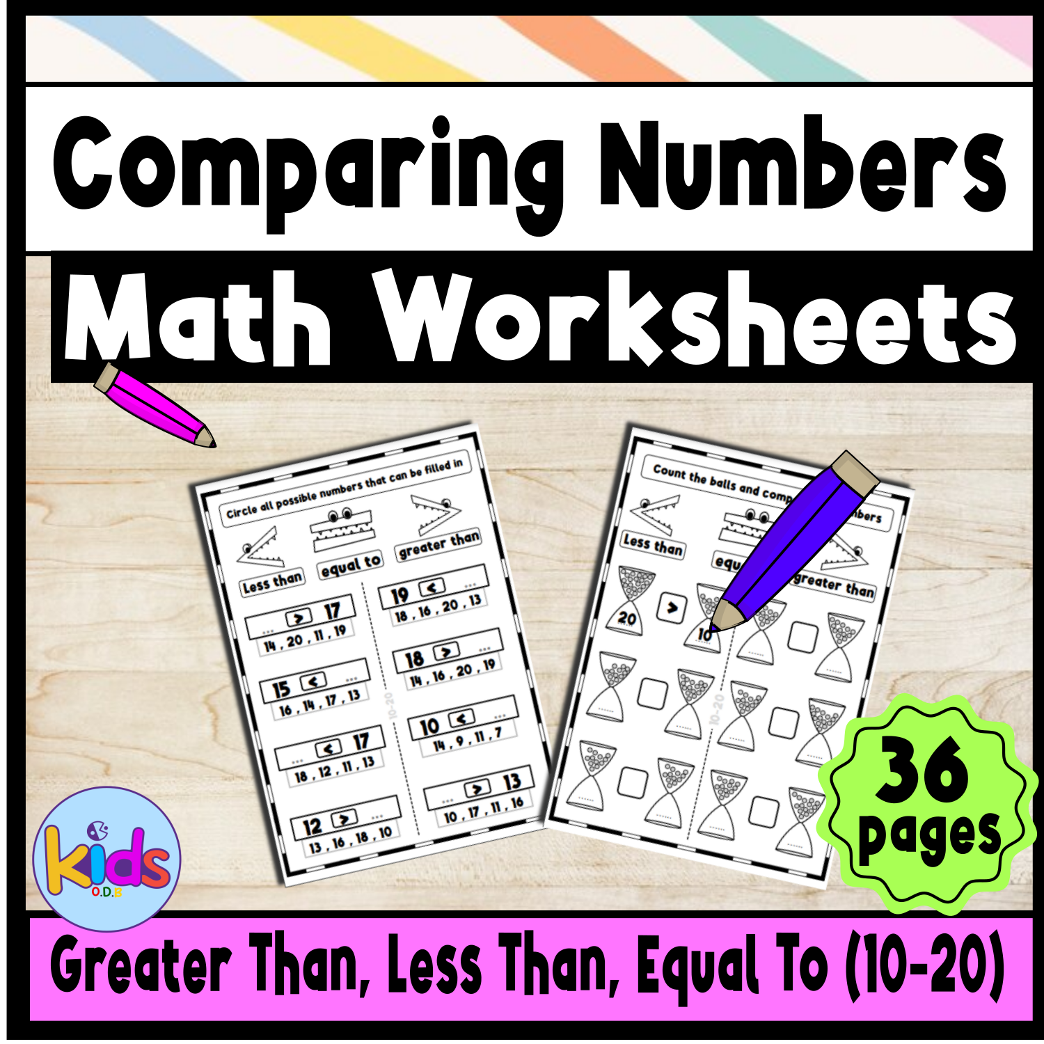 Comparing Numbers Math Worksheets Greater Than Less Than Equal 