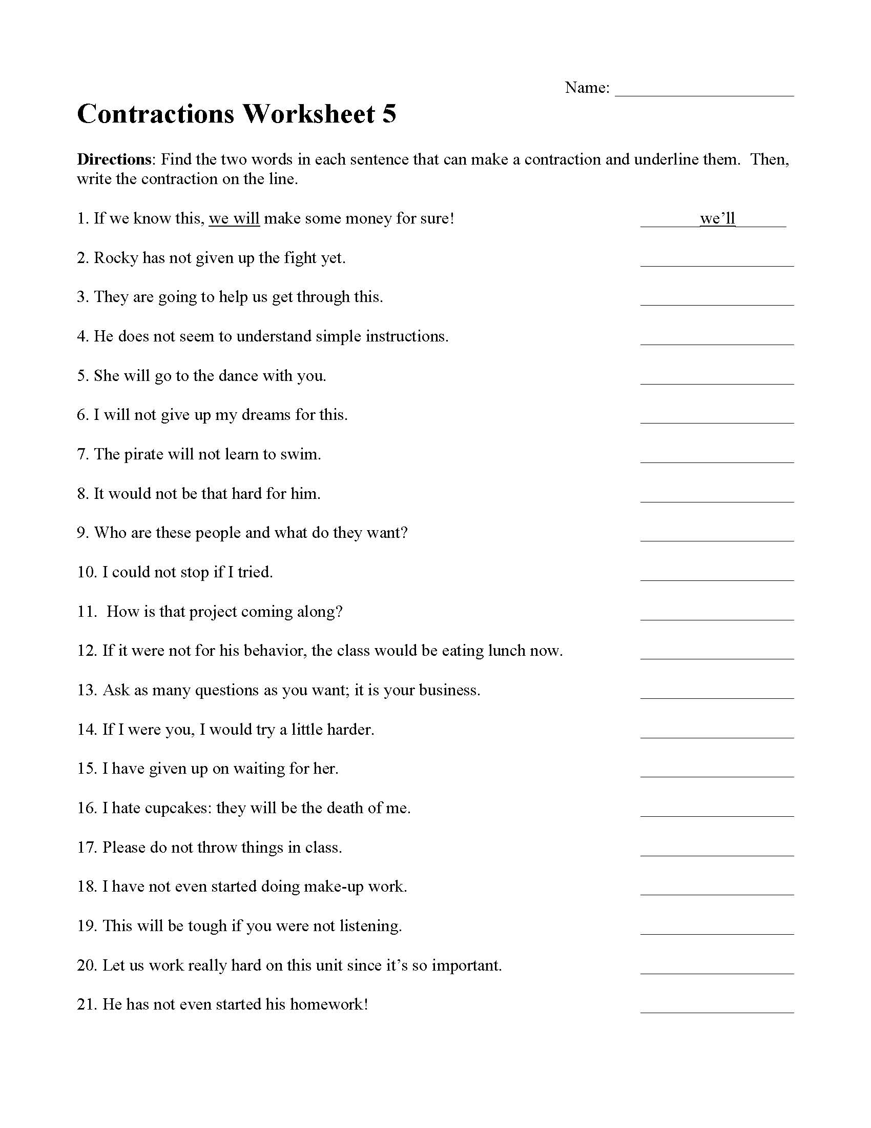 Contractions Worksheets And Activities Language Arts And Grammar Contractions Worksheets And Activities Language Arts And Grammar