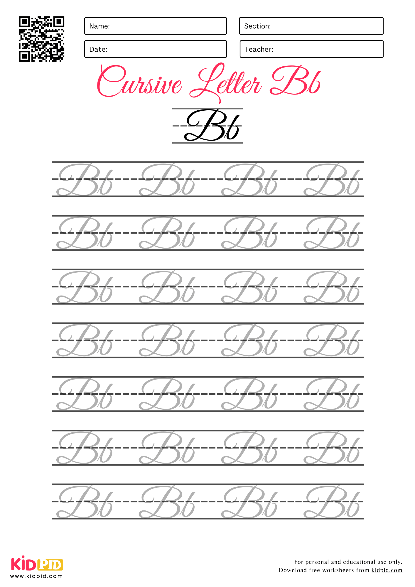 Cursive Letters Handwriting Worksheet For Grade 2 Kidpid