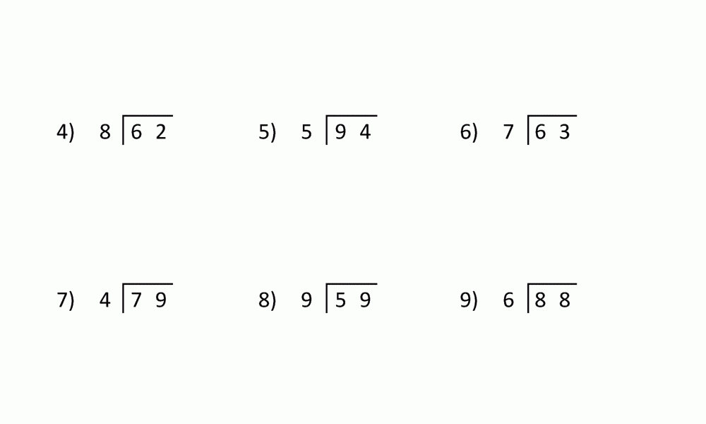 Division Worksheets 3rd Grade