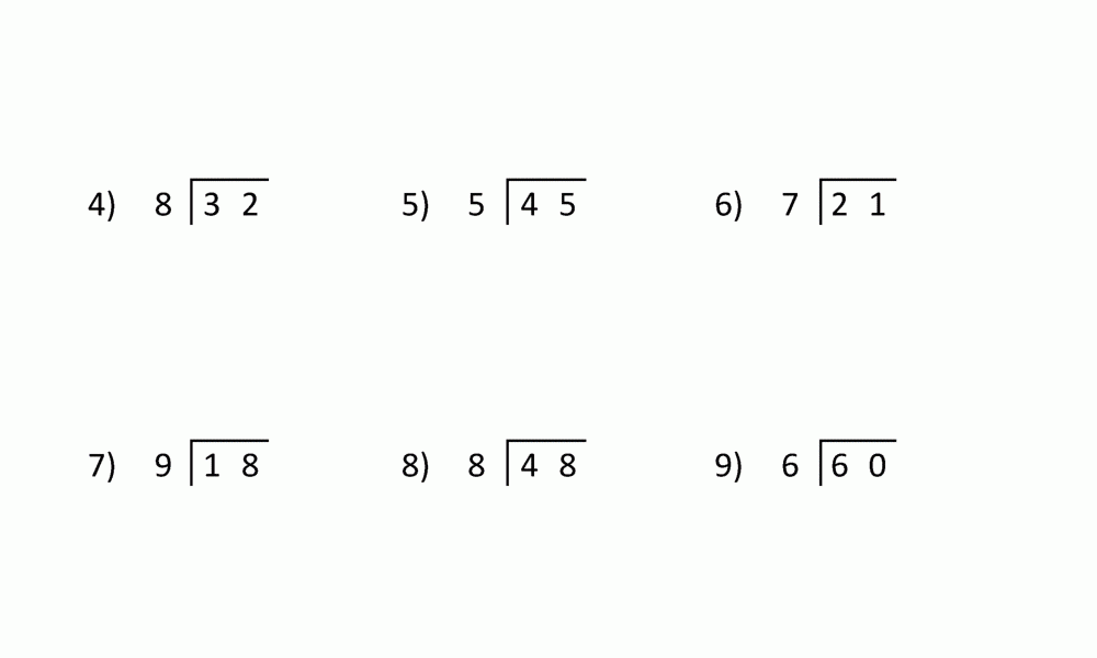 Division Worksheets 3rd Grade