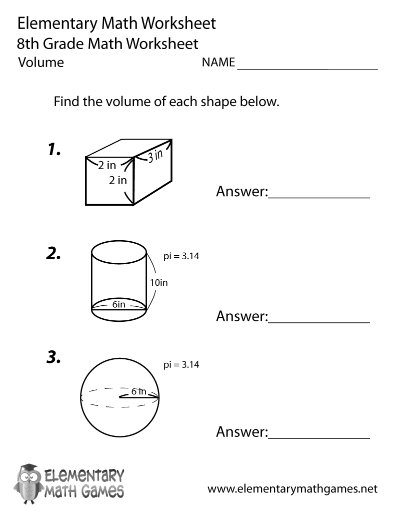8th Grade Math Worksheets Free Printable