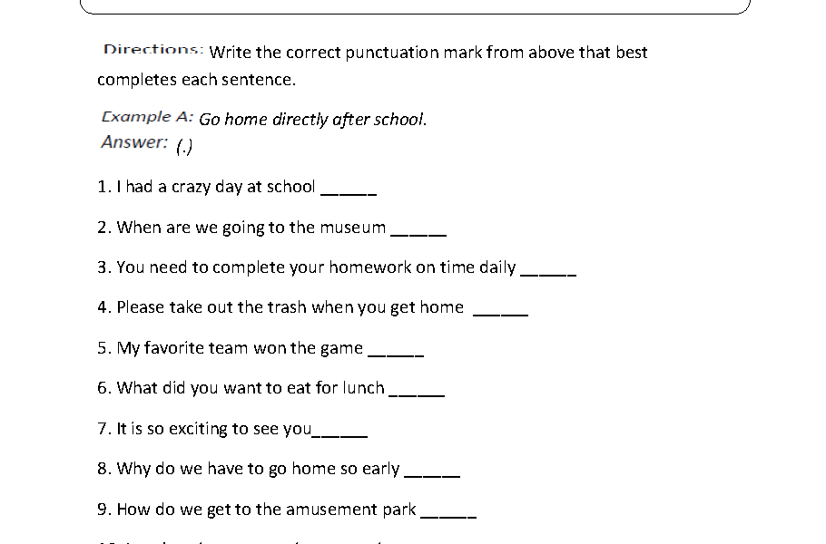 Englishlinx Punctuation Worksheets