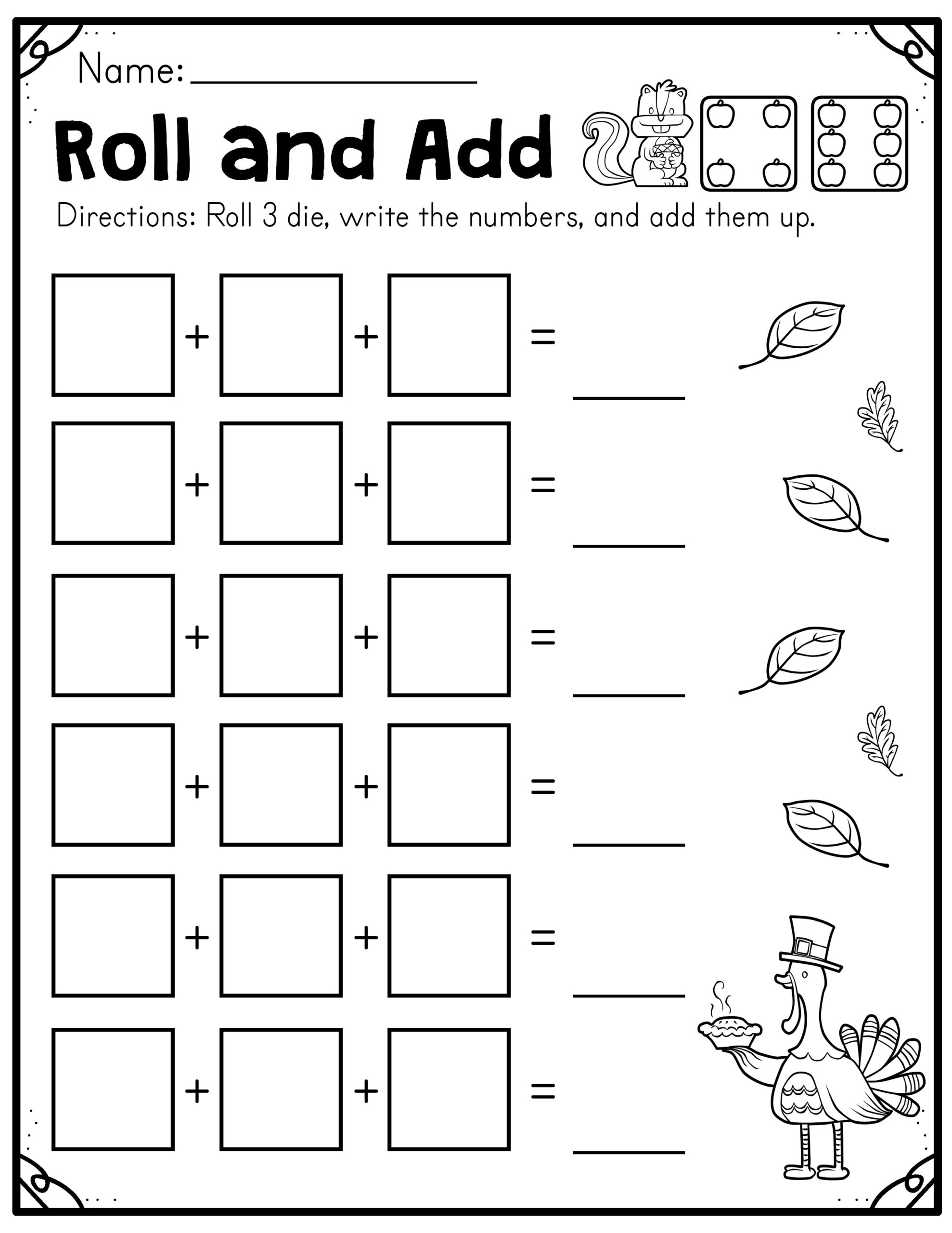 Free Printable First Grade Addition Worksheets
