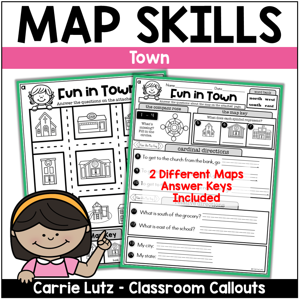 First Grade Map Skills Worksheets Reading A Map Assessments