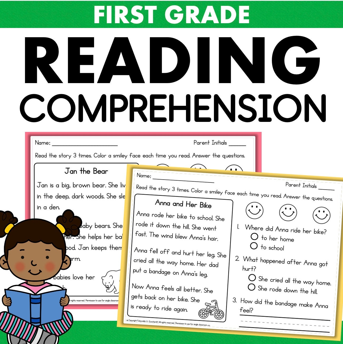 First Grade Reading Comprehension Worksheets Decodable Stories 