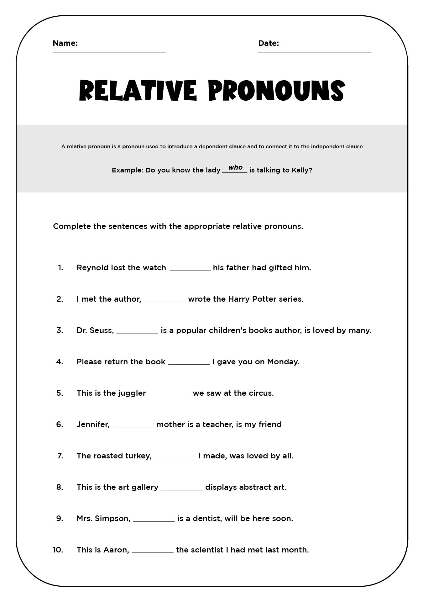 Grade 4 English Worksheets Free Printable