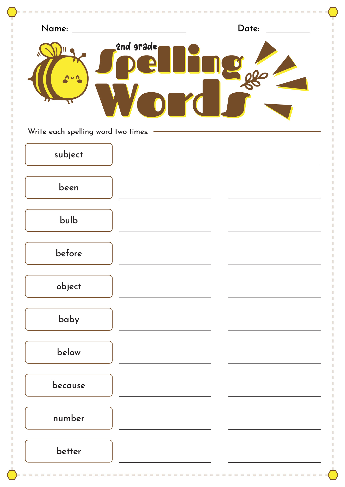 Fourth Grade Spelling Words List Week 8 K12reader Worksheets 