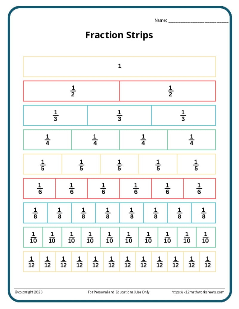 Free Printable 4th Grade Fraction Worksheets