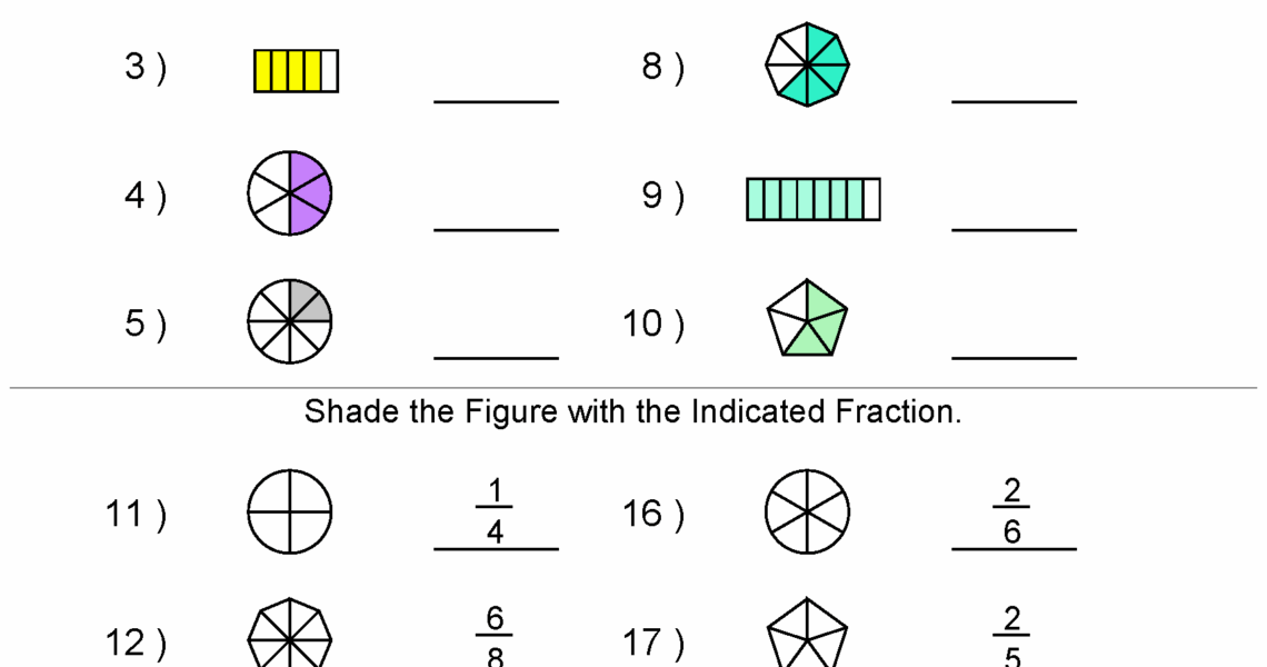 Fractions Worksheets Printable Fractions Worksheets For Teachers