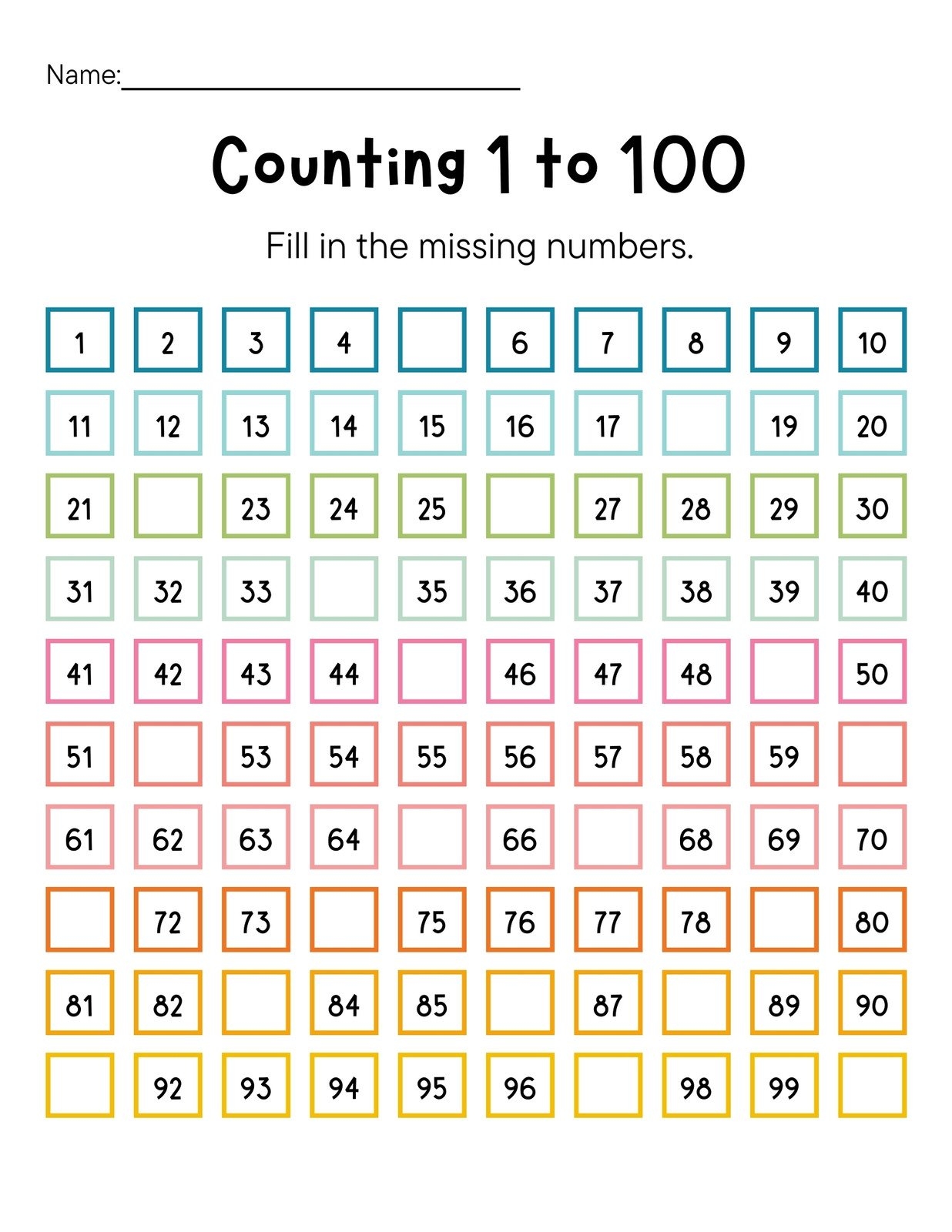 Grade One Free Printable Worksheets