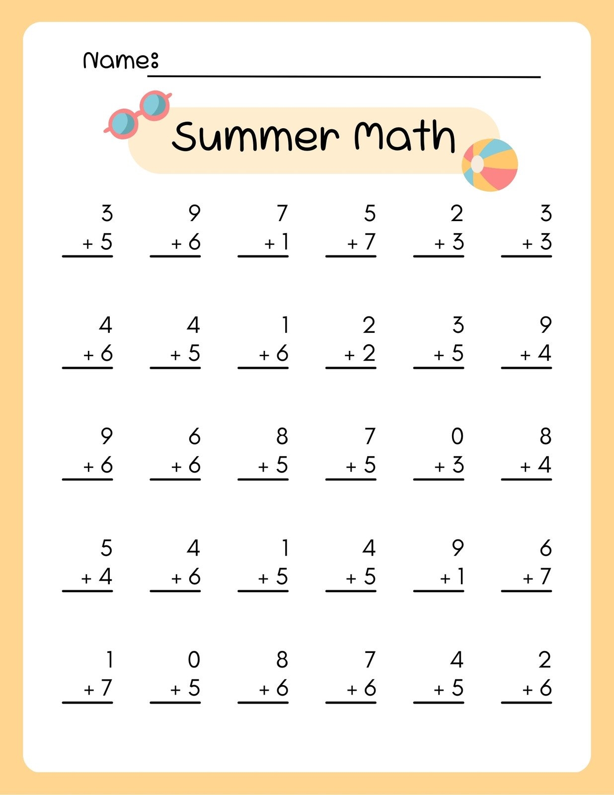 Free Printable Addition Worksheets Grade 3