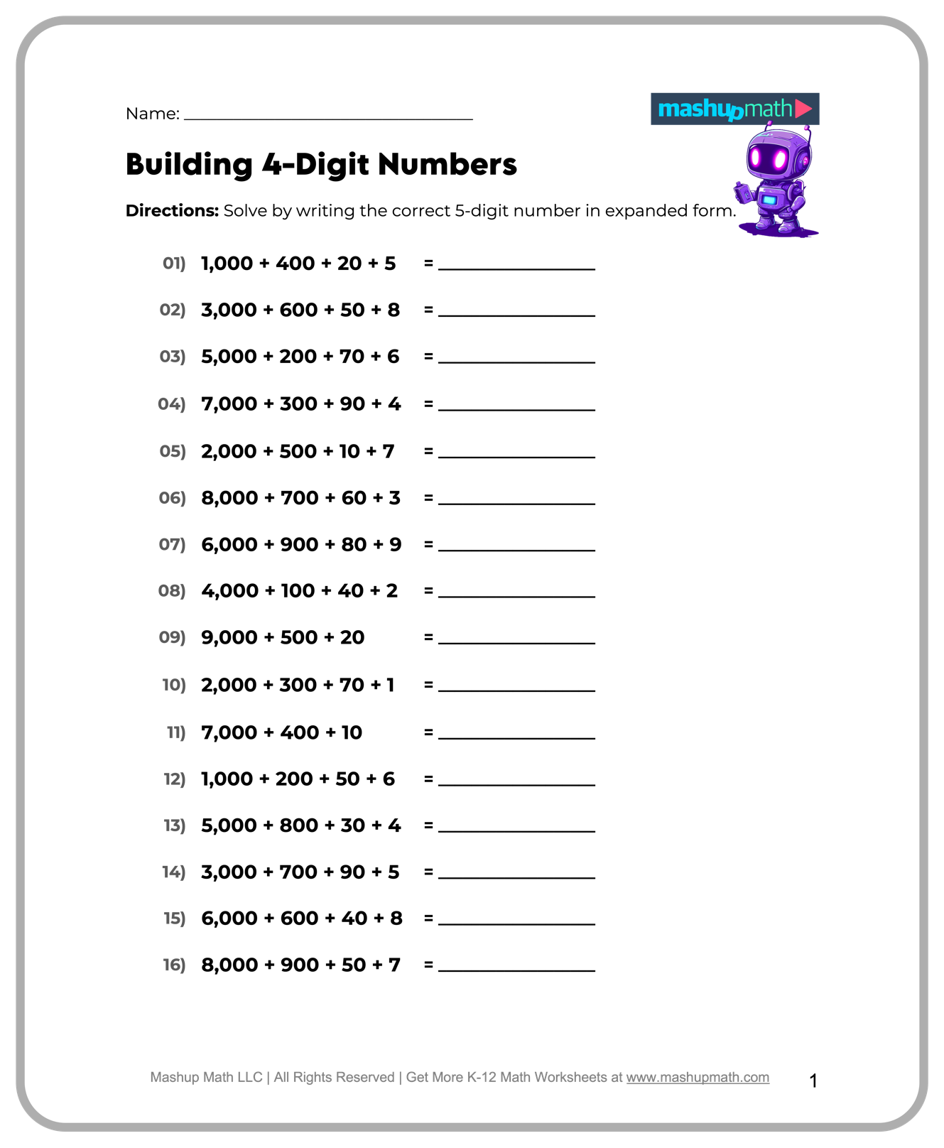 5th Grade Math Worksheets Printable Free