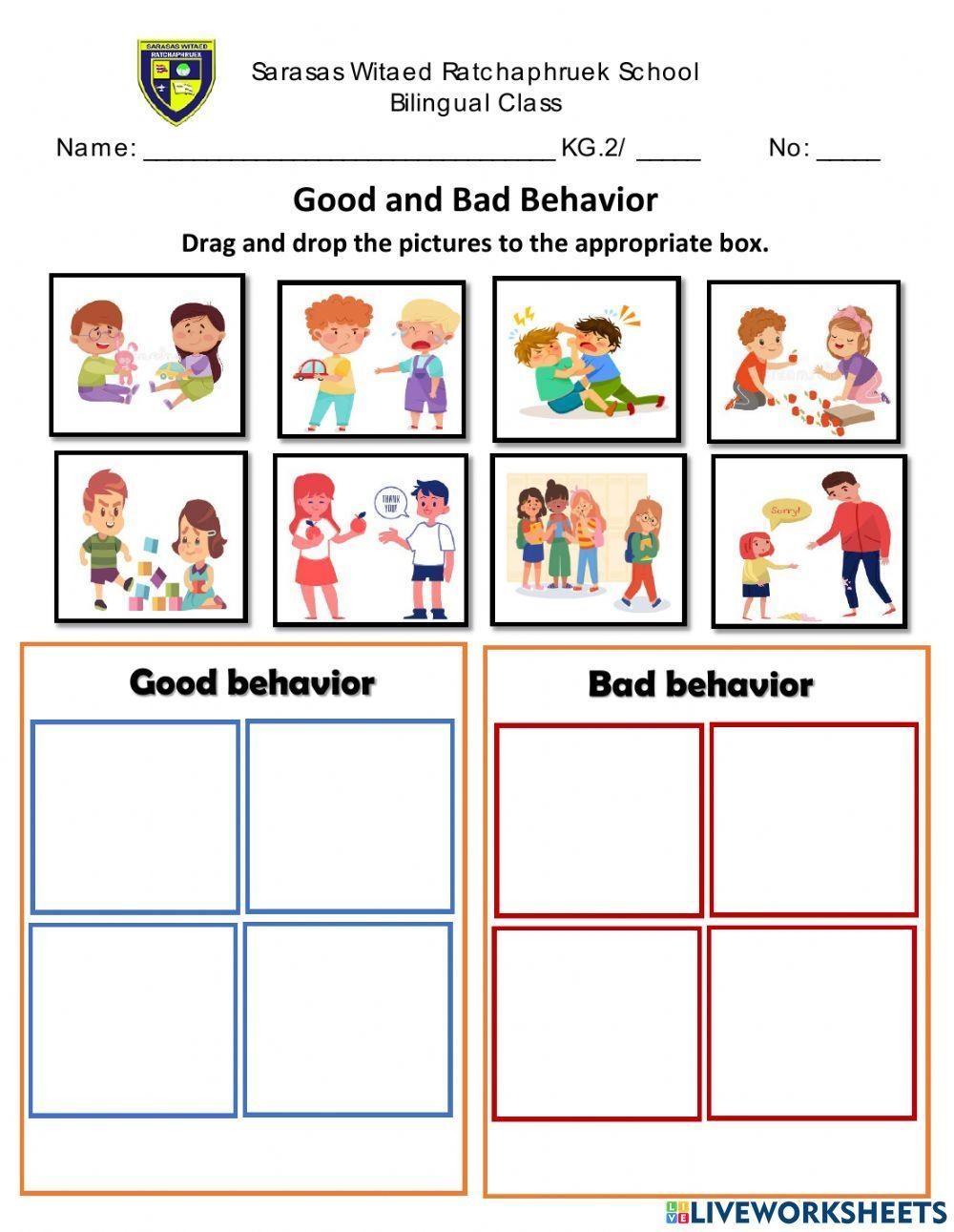 7th Grade Behavior Worksheets Free Printable
