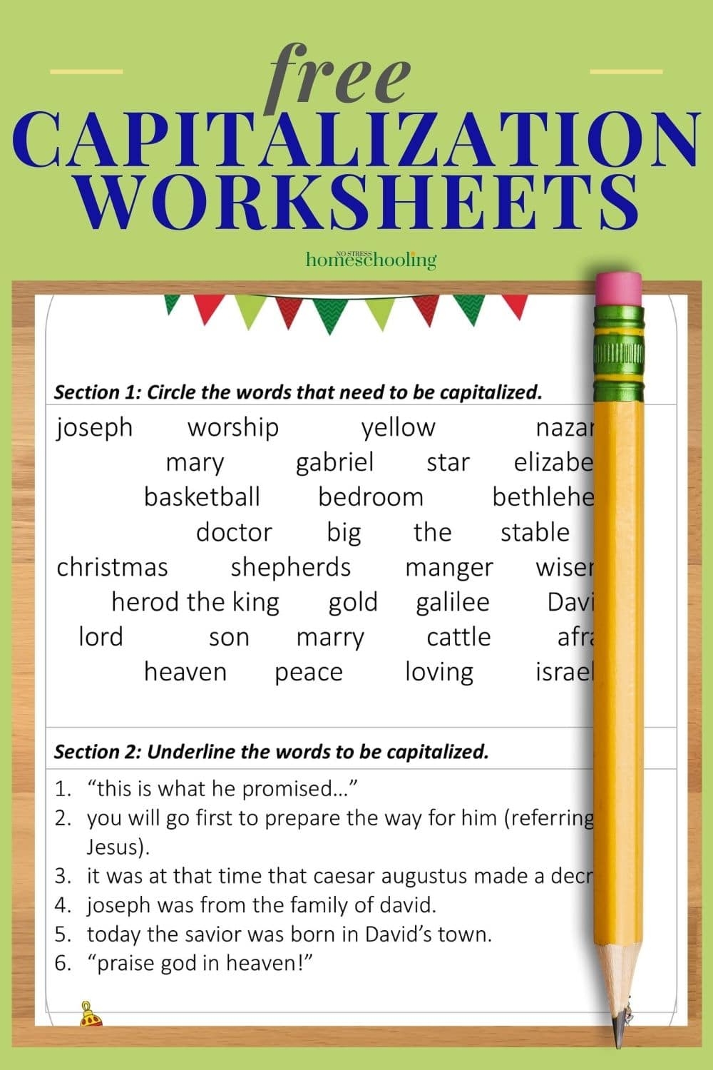 Free Printable Capitalization Worksheets 1st Grade