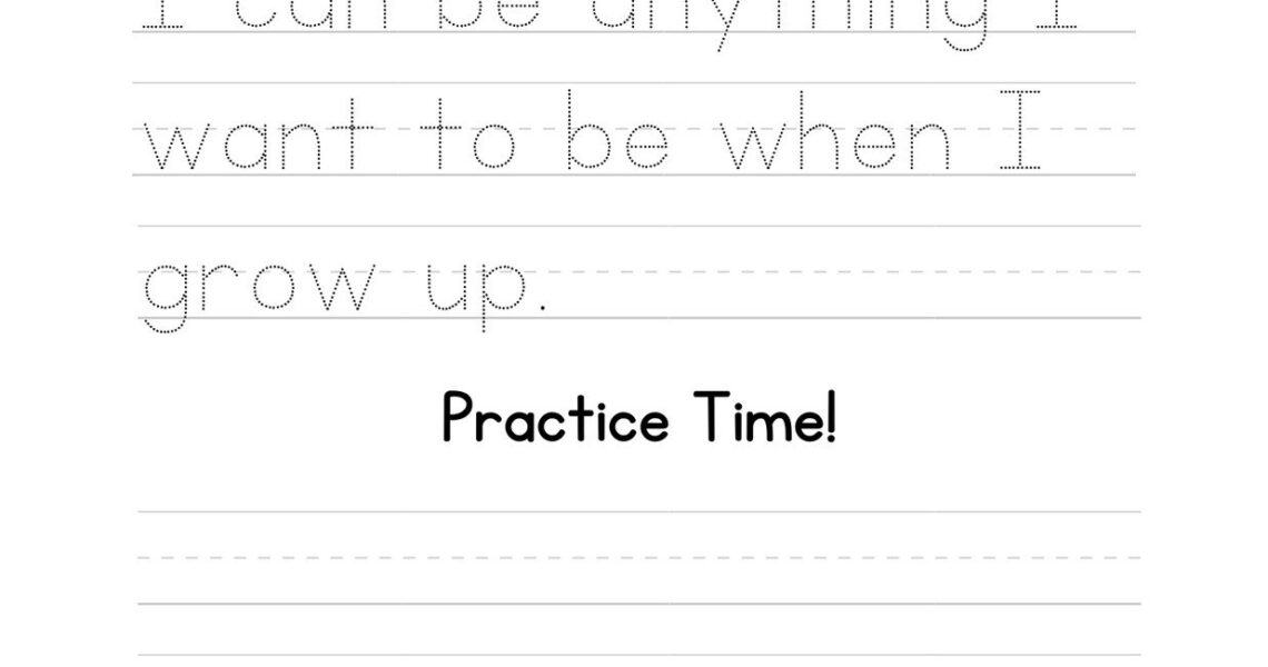 Free Custom Printable Handwriting Worksheet Templates Canva