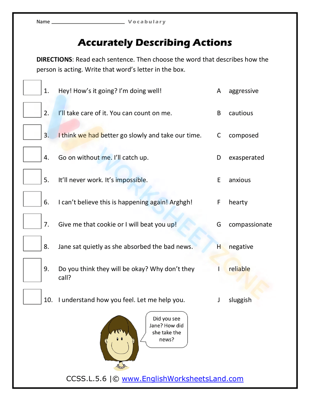 Free Printable Fifth Grade Vocabulary Worksheets