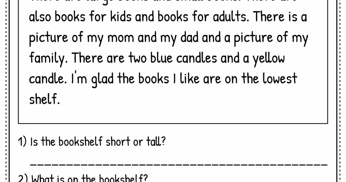 Free Free Printable 2nd Grade Reading Comprehension Worksheet